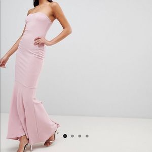 Crepe Bandeau Maxi Fishtail Dress